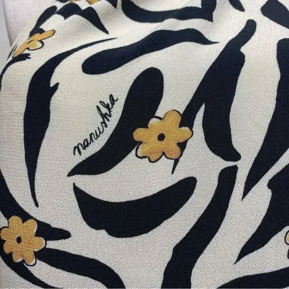 Nanushka Black and Cream Floral Blouse - Picture 10 of 16